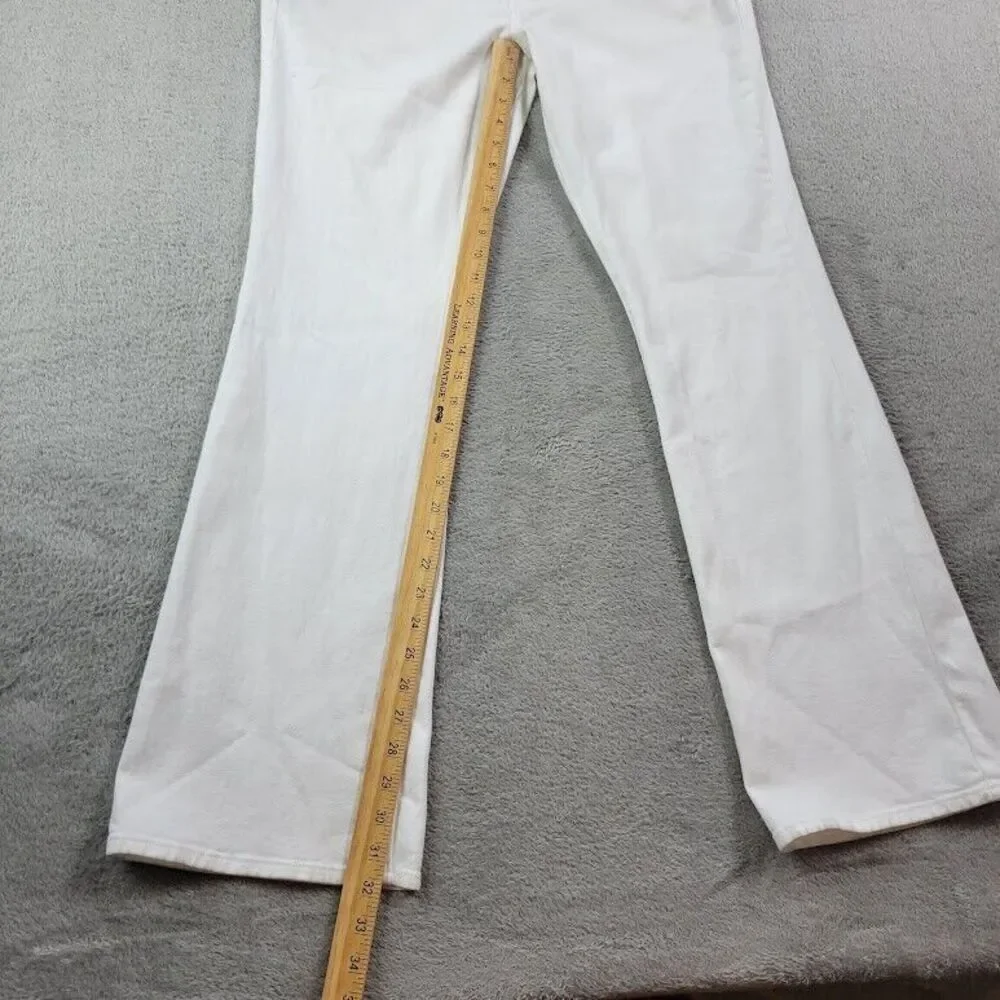 7 For All Mankind Jeans Women 32x32 White Original Bootcut Wide Baggy Y2K Skater - Picture 4 of 16
